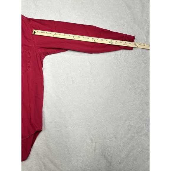 Levi's Jeans Mens Size Medium Red Denim Jean Shirt Western Cowboy Button Up - Picture 7 of 9